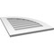 Ekena Millwork Quarter Round Top Right Surface Mount PVC Gable Vent w/ 3-1/2"W x 1"P Standard Frame, 22"W x 28"H GVPQR22X2801SN - alternate 2